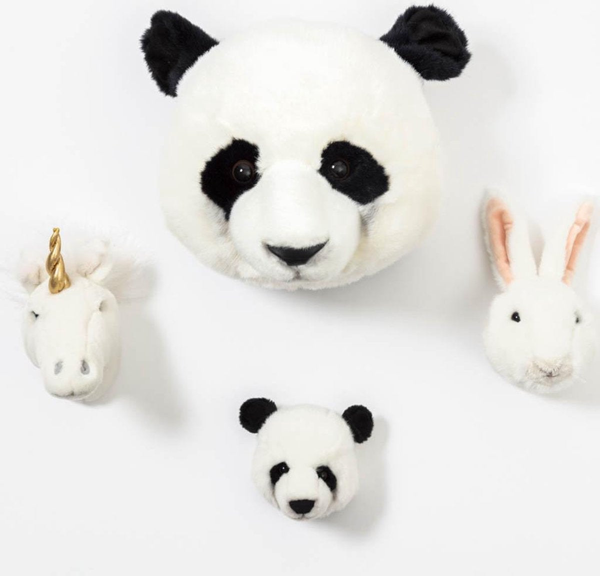 Wild &amp; Soft Baby Room Accessories - Mini Animal Heads - White