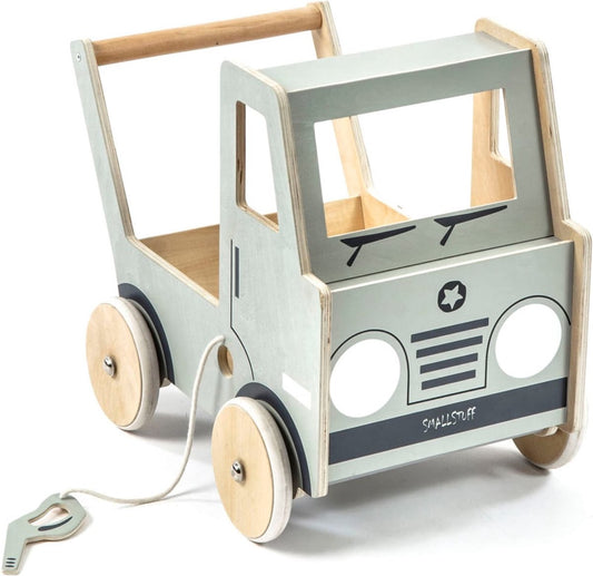 Smallstuff Houten Loopwagen Truck - Grijs