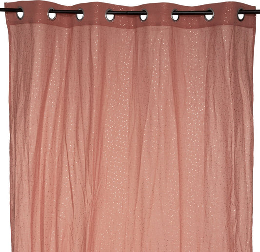 Atmosphera Berlingot Curtain 140x250cm - Ready made with rings - Terra with Gold