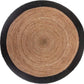 Atmosphera Jute rug round with natural color with black edge, diameter 120 cm