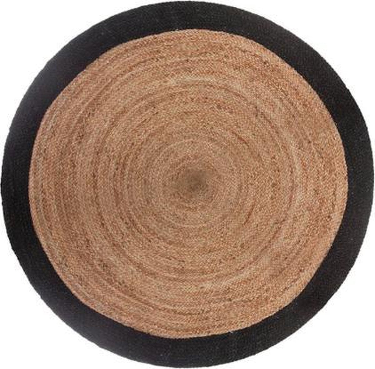 Atmosphera Jute rug round with natural color with black edge, diameter 120 cm