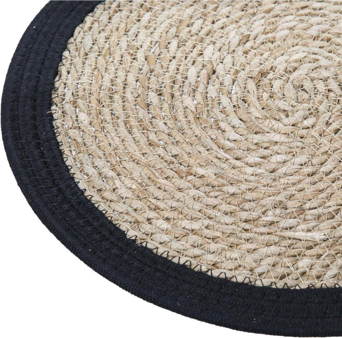 Secret de Gourmet onderlegger Happy Pop Set van 4 - zwart - Gevlochten riet - Tafelonderlegger - Placemat