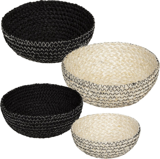 Paniers de rangement en jute Atmosphera - Ensemble de 4 - Noir - Rangement - Safari