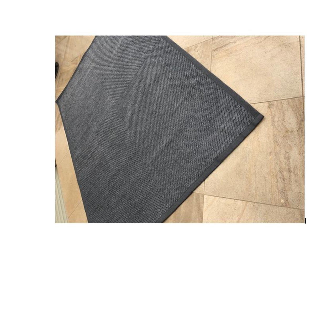 Exclusive Rug Viva recto verso - two-sided rug - free anti-slip included - light gray silver - 160/230 cm - carpet - striped and herringbone