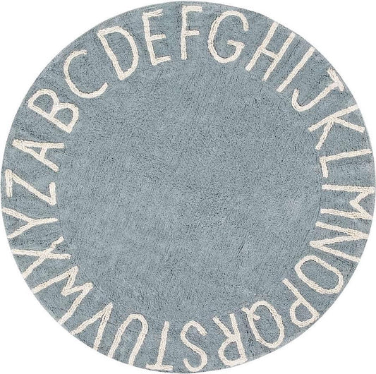 Lorena Canals Washable cotton rug - ABC Vintage Blue - Ø150cm