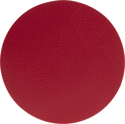 Secret de Gourmet onderzetter in lederlook - 12 stuks - Glasonderzetter - D10 cm - Rood