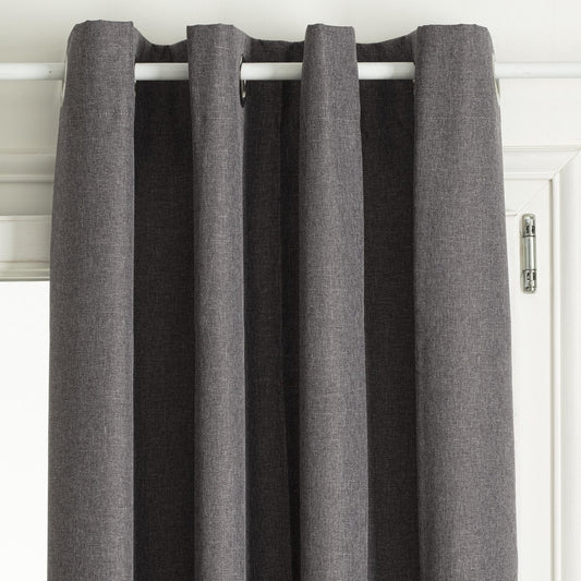 Atmosphera Gray extra long blackout curtains 140 x 260 cm - Ready made with rings - Curtain window coverings - Extra long