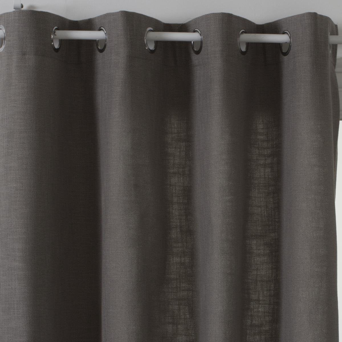 Atmosphera Clem Linen Curtain 140x260cm - Ready made with rings - Gray