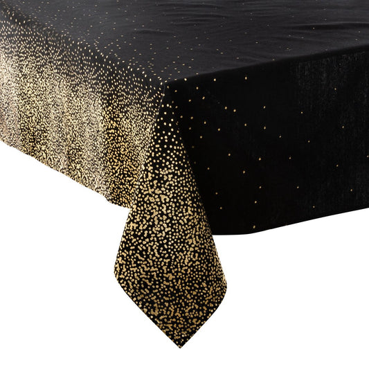 DELUXE XXL tablecloth - Leop black with gold - 140 x 360 cm - Christmas tablecloth