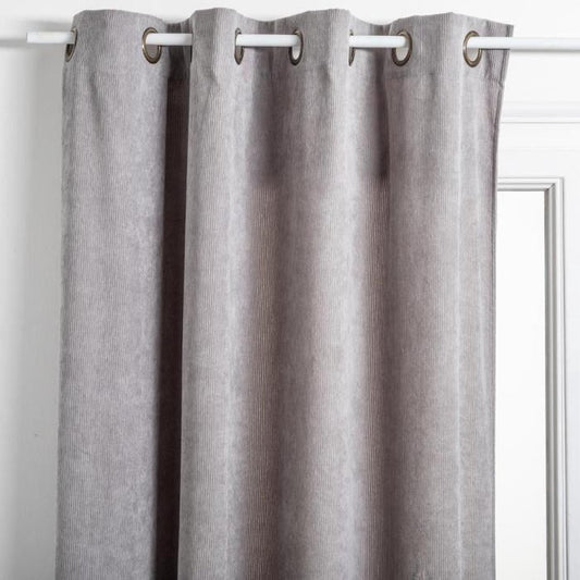 Ribbed Curtain - 140 x 260 cm - Light gray