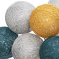 Atmosphera LED Feestverlichting Land balletjes - 2 Designs - Lichtslingers katoen - Cotton ball - 16 Ballen - Dia 3.5 cm - Guirlande