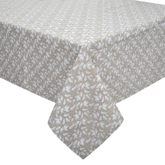 Atmosphera Nappe Kadi Palm - 150 x 250 cm - 100% coton - Lin beige - Feuilles