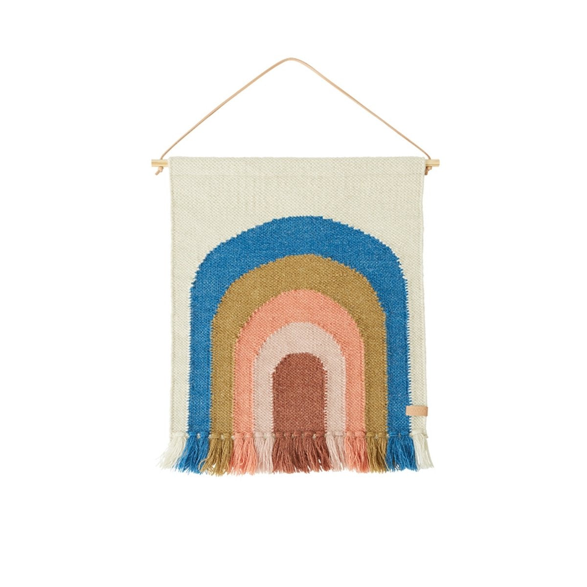 OYOY Living Design Follow The Rainbow - Rainbow Wall Tapestry - Children's Room Decoration - Baby Shower Gift - Chocolate Brown - Blue