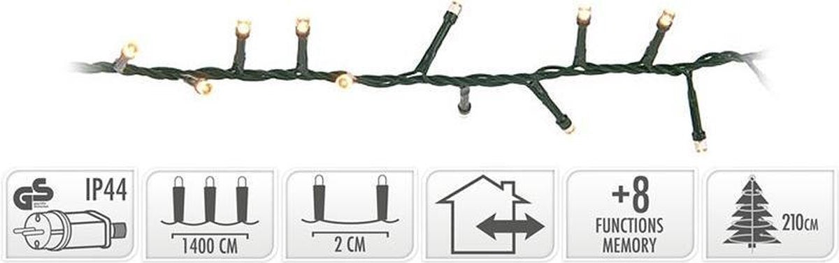 Micro Cluster 700 LED's -14 meter - warm wit