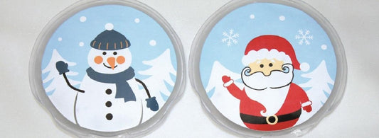 Set of 2 Hand Warmers Christmas blue - Reusable Gel Hand Warmer - Heat Pads - Hot Pack Reusable