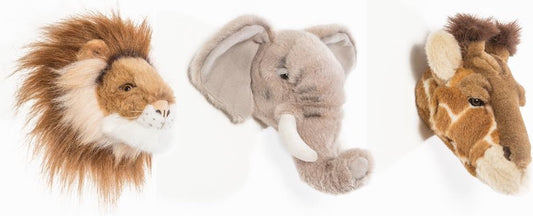 Wild &amp; Soft Baby room accessories - Mini Animal Heads - Safari