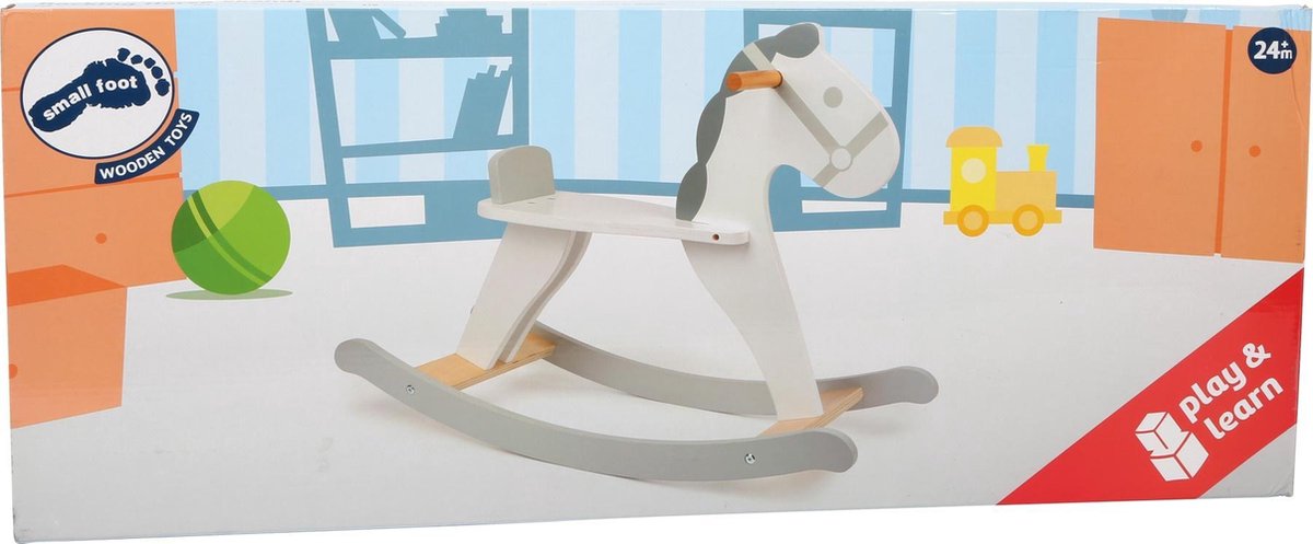 Rocking horse Skandi Junior Wood 70 Cm White/grey