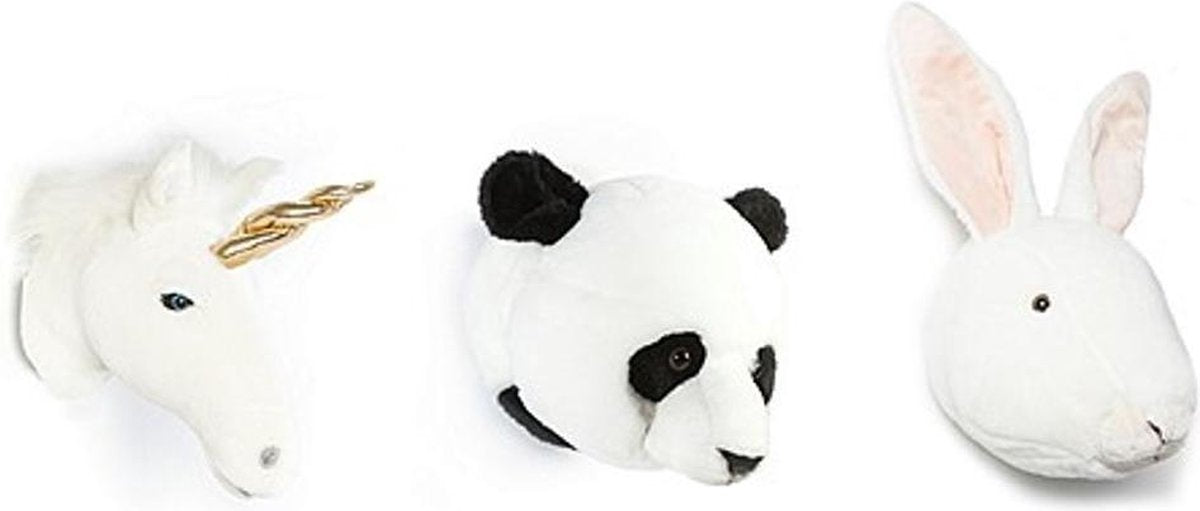 Wild &amp; Soft Baby Room Accessories - Mini Animal Heads - White