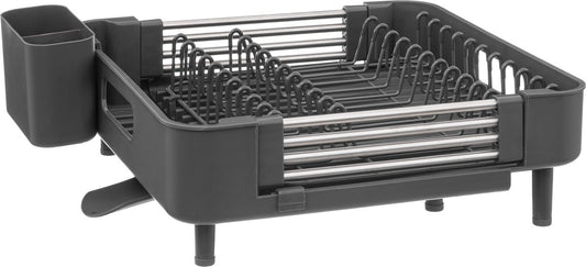 5Five Space-saving dish rack - Drain tray with water drainage including cutlery pot - Extendable