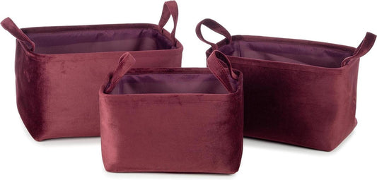 KidsDepot Billie Basket set of 3 - Wine Red