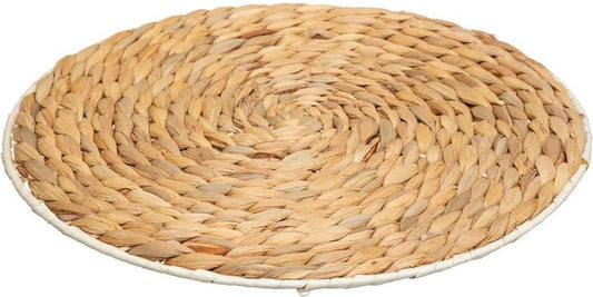 Secret de Gourmet Placemat round reed set of 2 - Dia 35 cm - Underlay - Natural with white edge