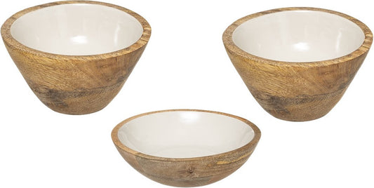 Secret de gourmet serving set Mineral - Salad bowl + 2 appetizer bowls - Bowl - Mango wood