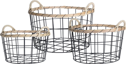 Metal basket set, 3-piece