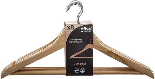 Set of 8x wooden clothes hangers 45 x 23 cm - Wardrobe hangers/clothes hangers