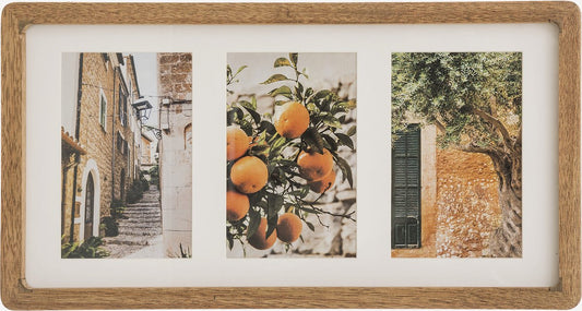 Atmosphera Photo Frame - 3 Photos - Milea - Wood - 21x40cm