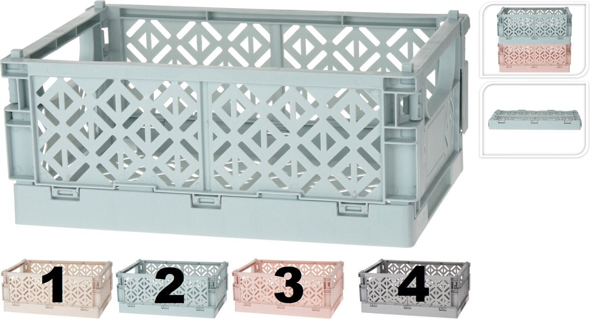 Storage crate - Folding crate - Storage - Gray - 4 Colors Available - 23.5 x 35 x 13.7cm