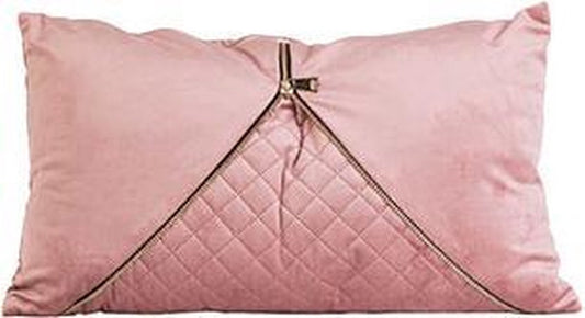 Cosy &amp; Trendy Coussin fermeture éclair rose - 50x30x10cm - velours