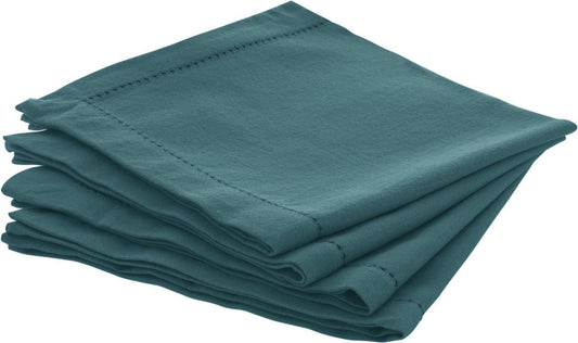 Atmosphera Katoenen Chambray servetten blauw - 4 stuks - Stoffen servetten - 40 x 40 cm