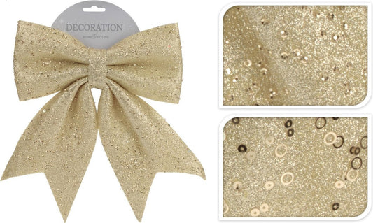 Home &amp; Styling Nampook Christmas bows 10 pieces - 29cm - Champagne gold