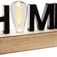 Sphera Lamp met HOME Tekst - 34 cm - Hout