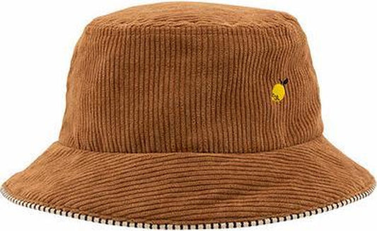 Sticky Lemon bucket hat corduroy walnut brown - Zomer Kinderhoed - 52 CM - Vissershoed - Zonnehoed