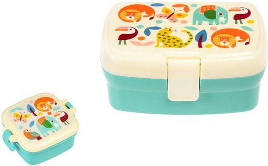 Rex London Lunch set met Brooddoos en mini snackdoosje met kleppen - Wild Wonders