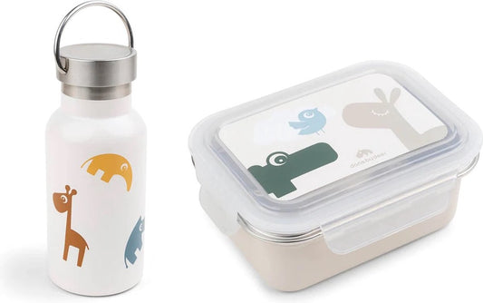 Done by Deer Sea thermo drinking bottle mixed color + 3 metal lunch box - Lalee sand - Drinking bottle