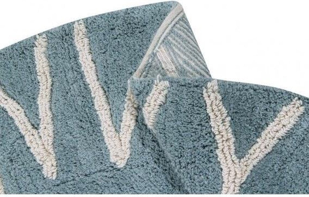 Lorena Canals Wasbaar katoen vloerkleed - ABC Vintage Blue - o150cm