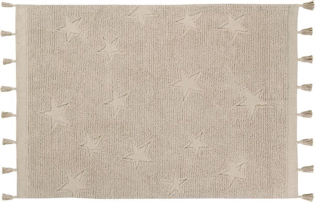 Lorena Canals Washable cotton rug - Hippy Stars Natural - 120x175cm