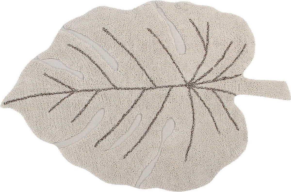 Lorena Canals Washable cotton rug - Monstera Natural - 120x180cm