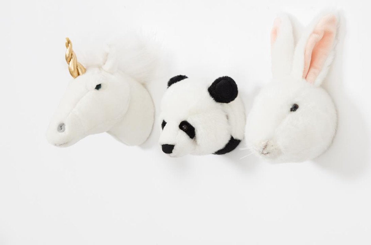 Wild &amp; Soft Baby Room Accessories - Mini Animal Heads - White