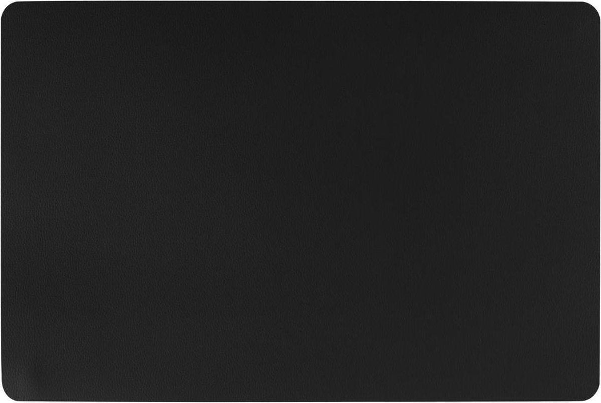 Atmosphera Placemat set van 4 - Lederlook - Zwart - 45 x 30 cm - Onderleggers