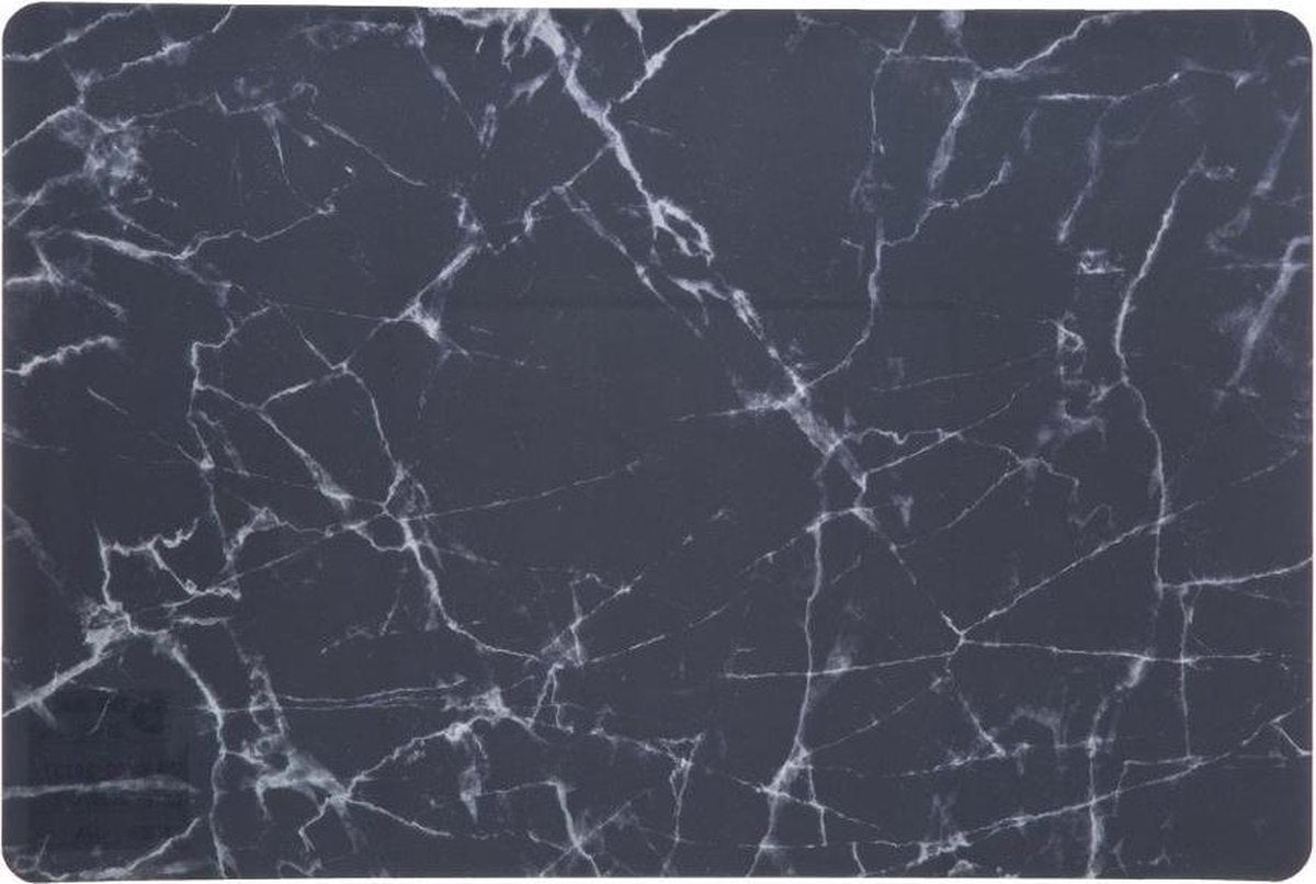 Atmosphera Marble Placemat set van 4 €“ Zwart €“ 45 x 30 cm - Onderleggers