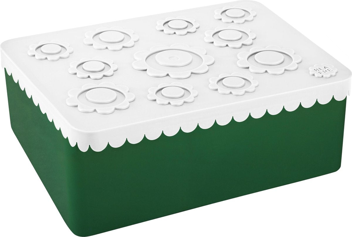 Bread box / Lunch box Flower White/dark green| Blafre