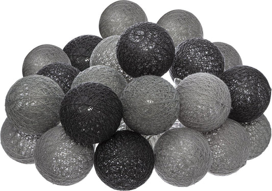 Atmosphera LED Party Lighting Soft balls gray tones - Cotton string lights - Cotton ball - 20 Balls - Dia 6 cm - Garland