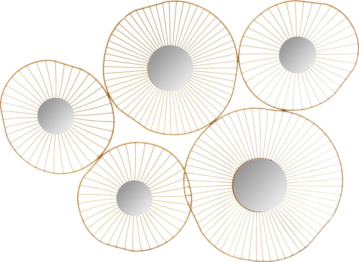 Atmosphera wall decoration 5 mirrors gold-colored - H 58 cm - Wall mirror - Mirror