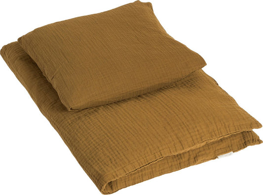 By KlipKlap duvet cover + pillowcase single Golden brown - Bed linen - 140 x 200 cm - 63 x 60 cm