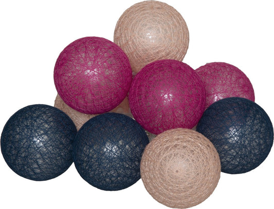 Atmosphera LED Party Lights - Piles non incluses - 10 boules - o6cm - Variante rose