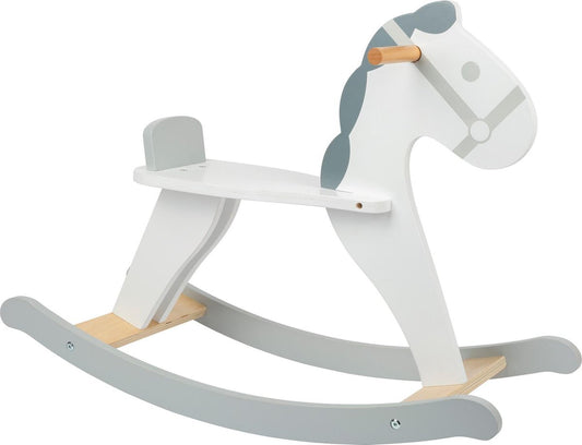 Cheval à bascule Skandi Junior Wood 70 Cm Blanc/gris