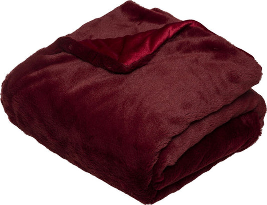 Atmosphera Plaid faux fur Red - 125 x 150 cm - Extra soft